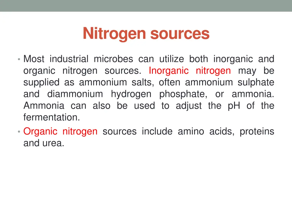 nitrogen sources