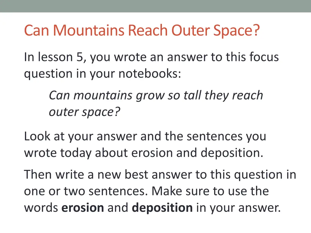 can mountains reach outer space