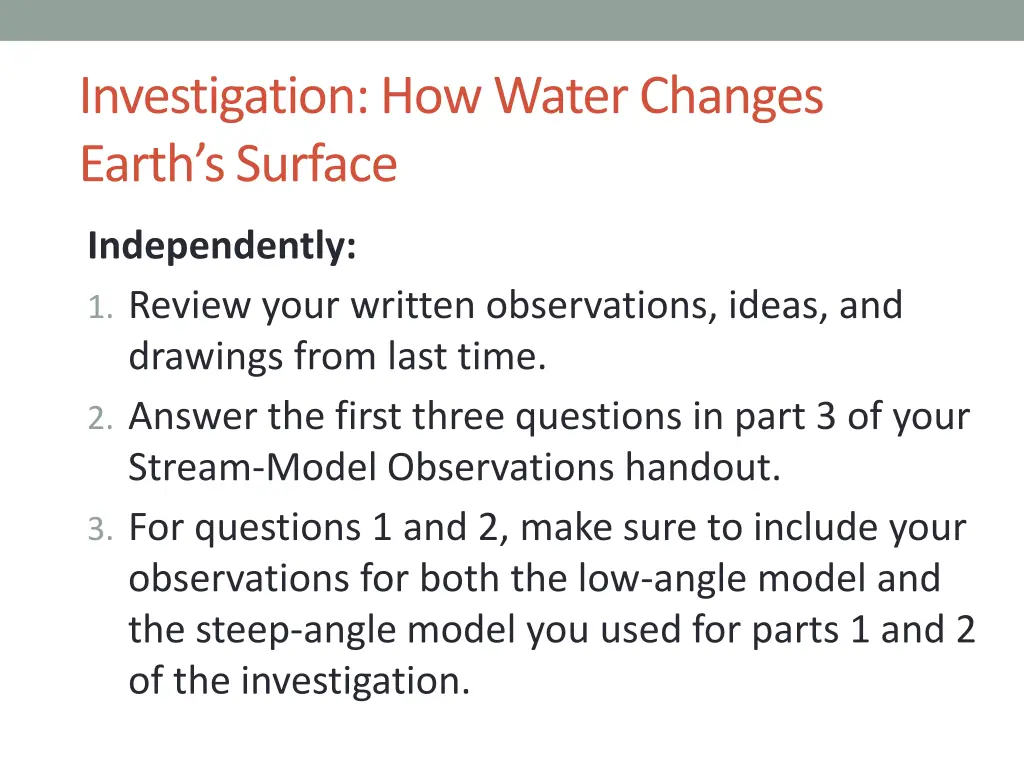 investigation how water changes earth s surface 2