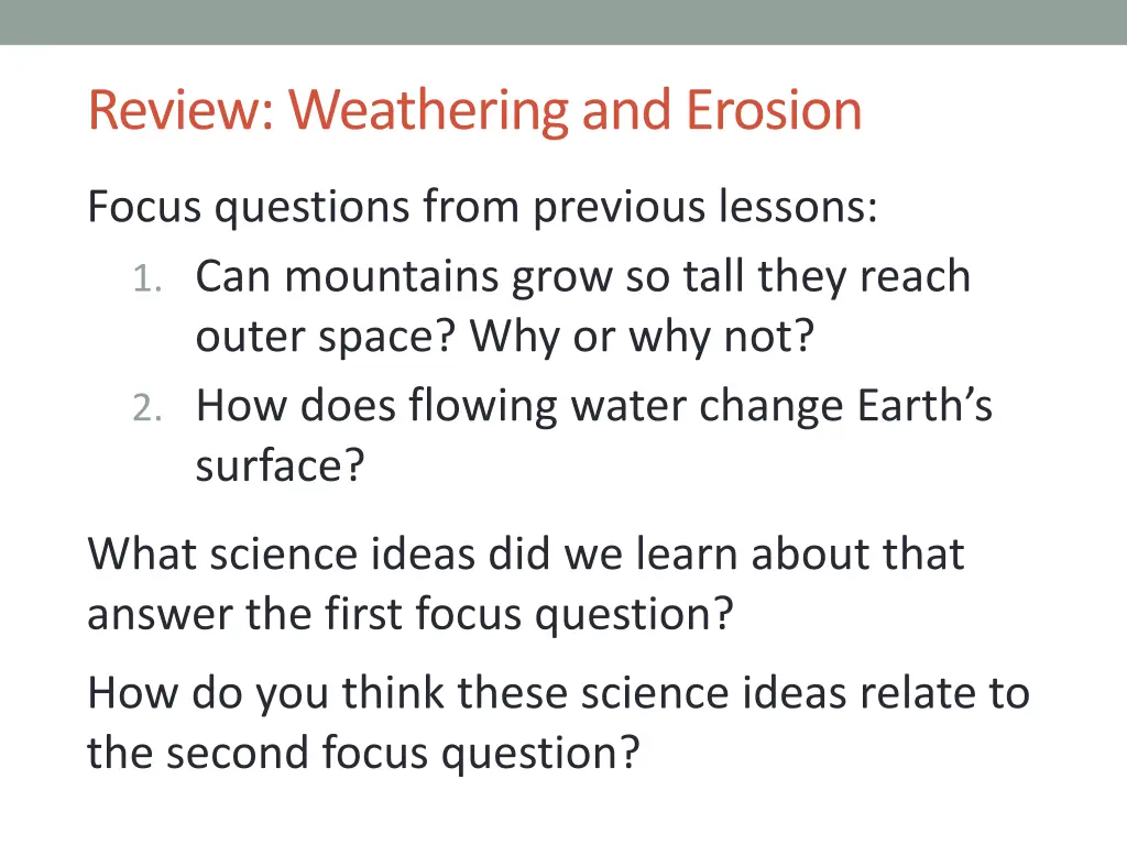 review weathering and erosion
