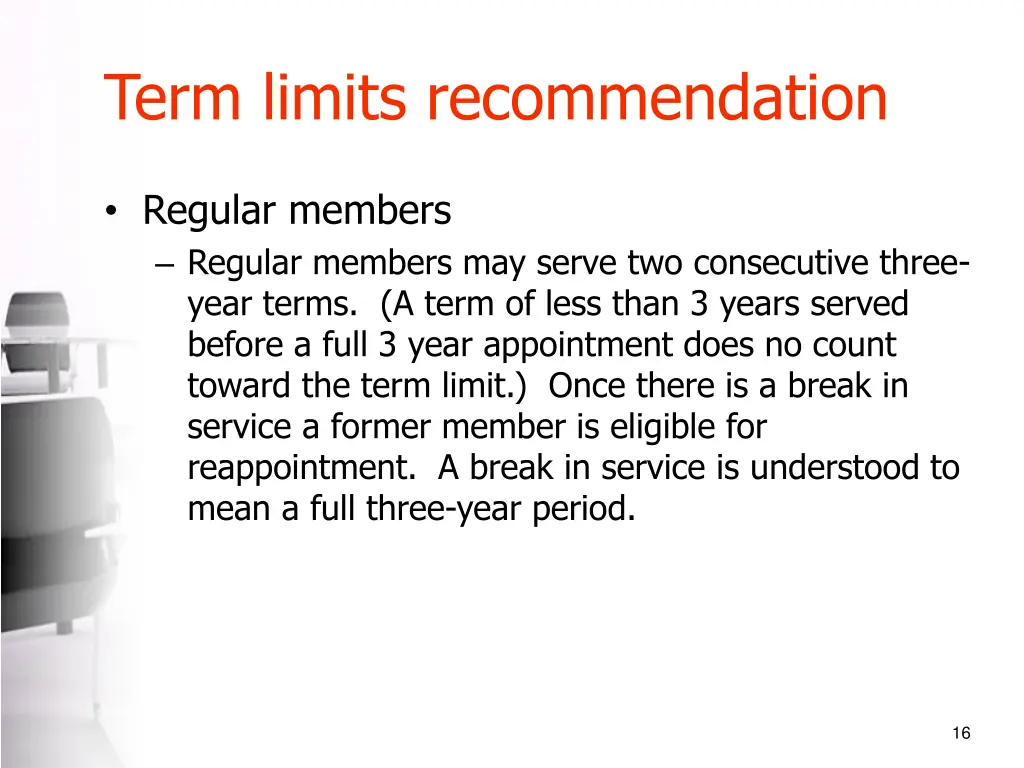 term limits recommendation