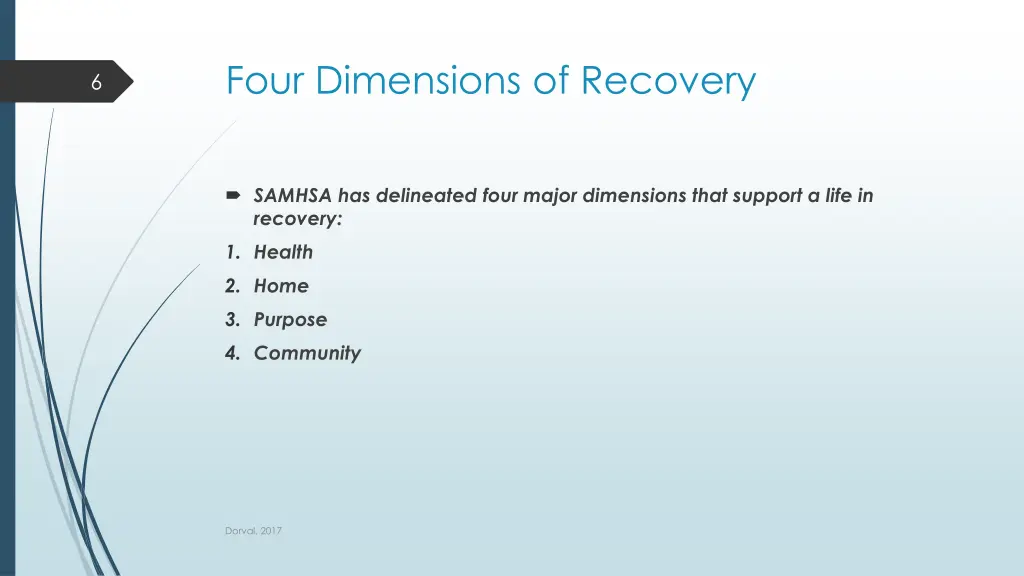 four dimensions of recovery