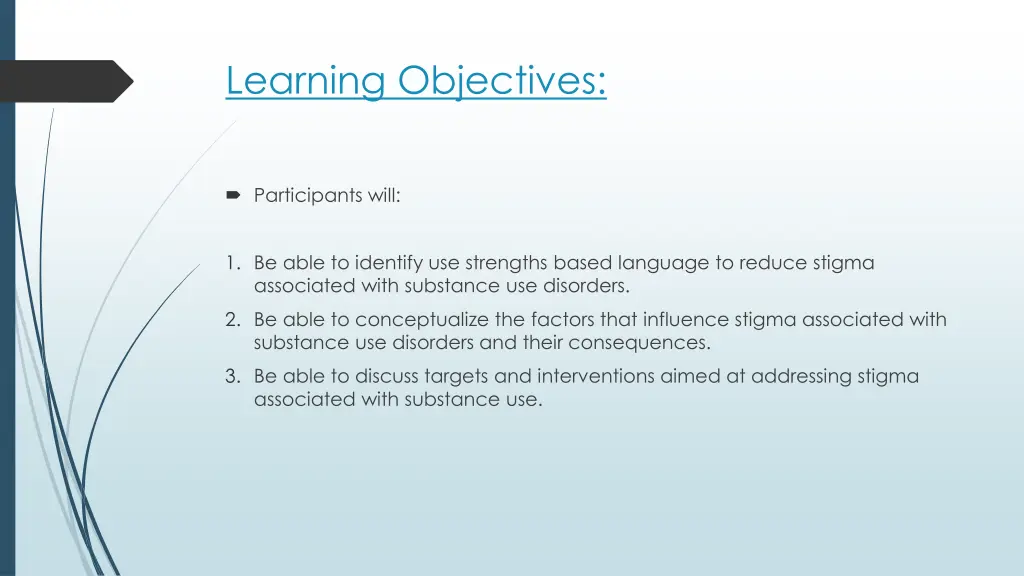 learning objectives