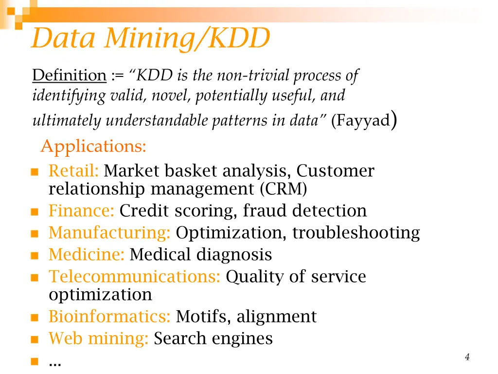 data mining kdd
