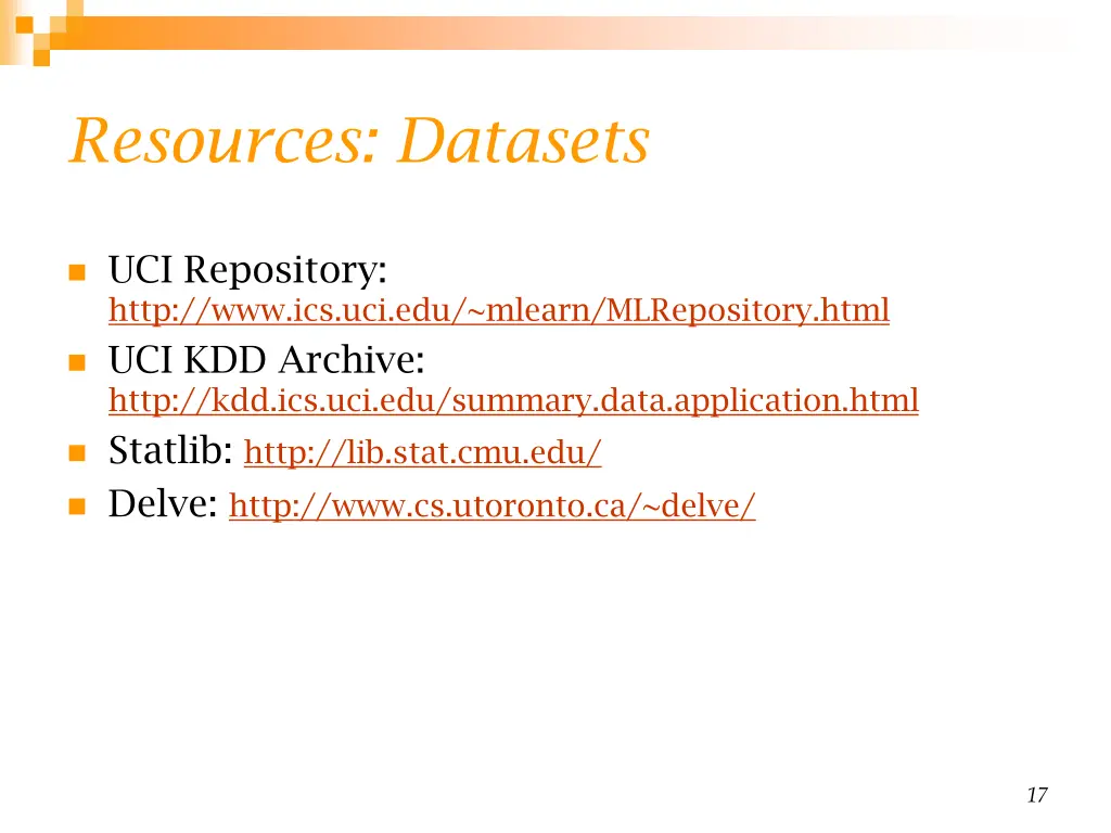 resources datasets
