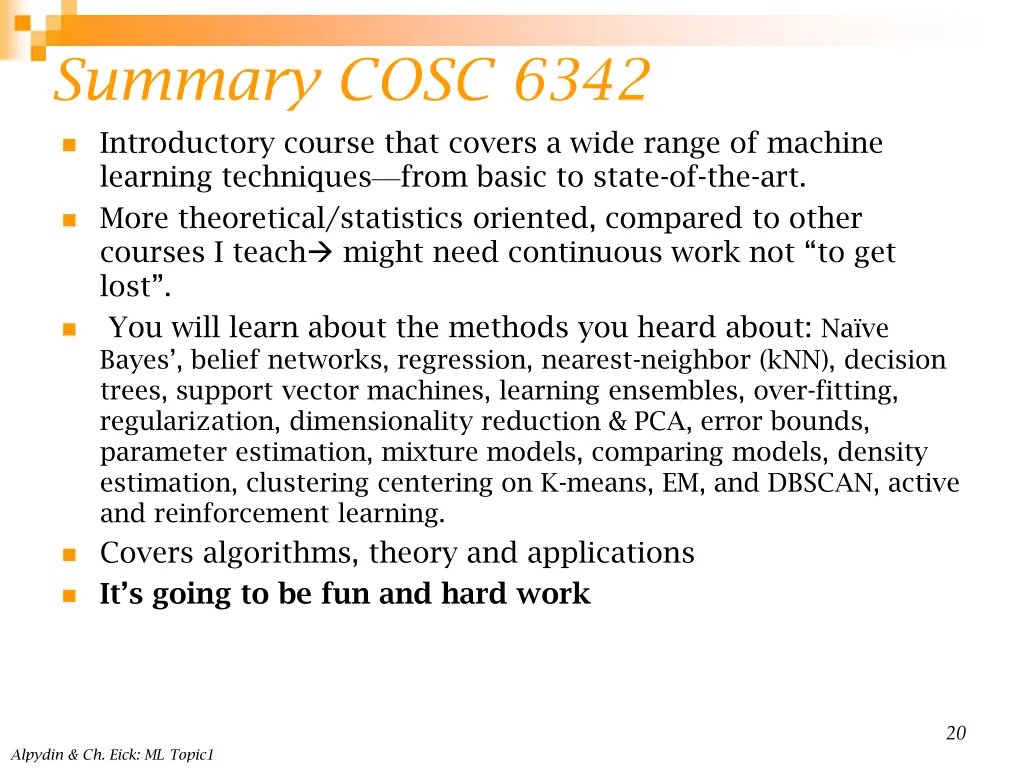 summary cosc 6342