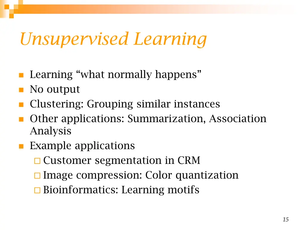 unsupervised learning