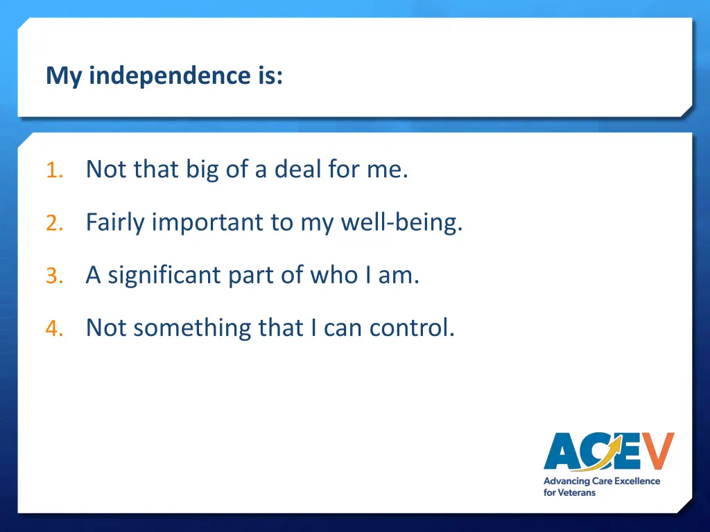 my independence is