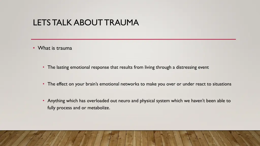 lets talk about trauma