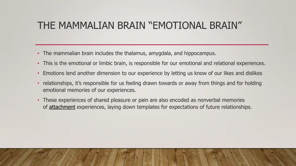 the mammalian brain emotional brain
