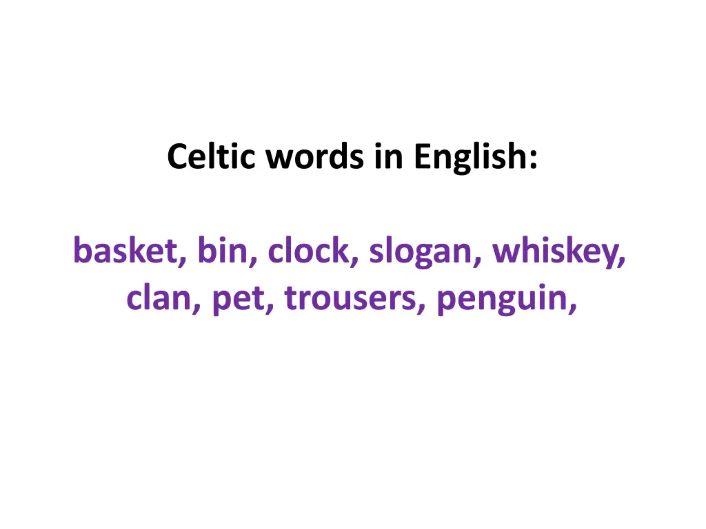 celtic words in english