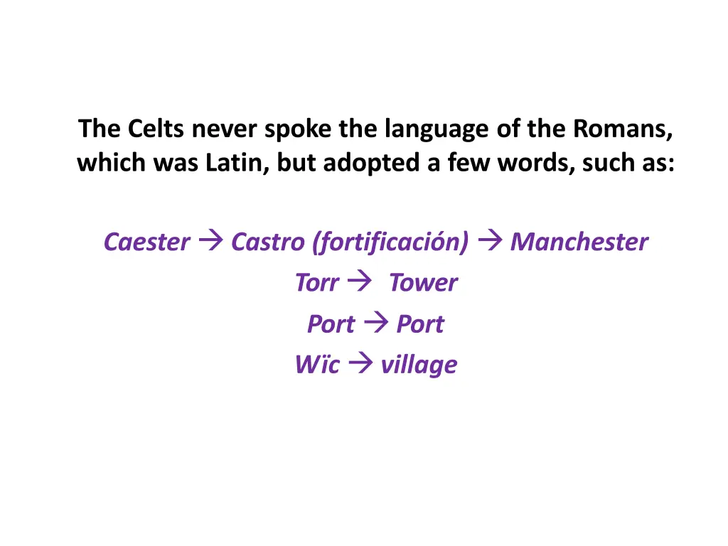 the celts never spoke the language of the romans