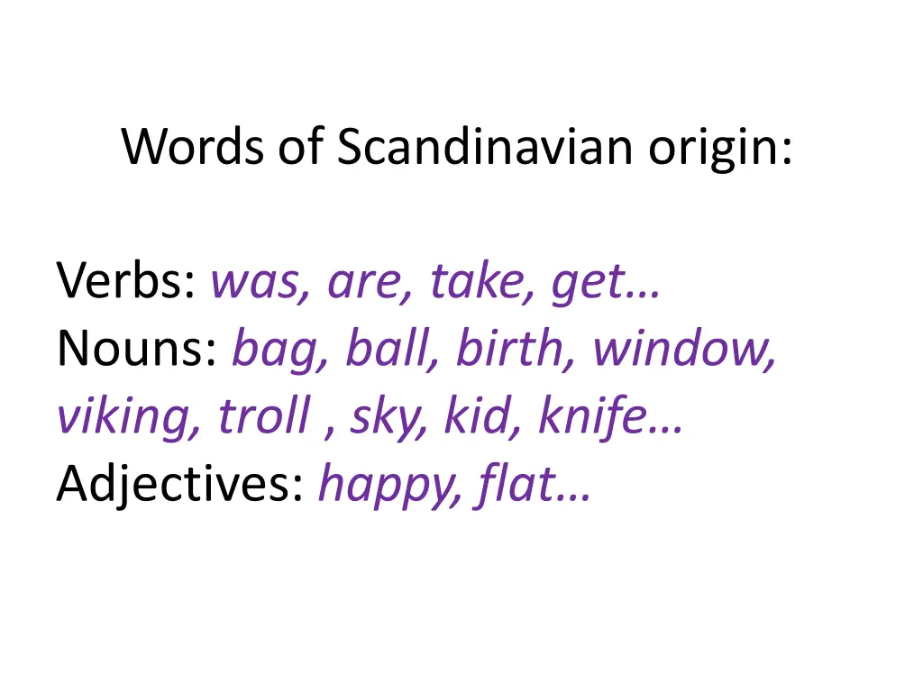 words of scandinavian origin