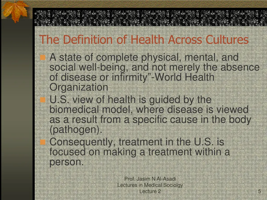 the definition of health across cultures