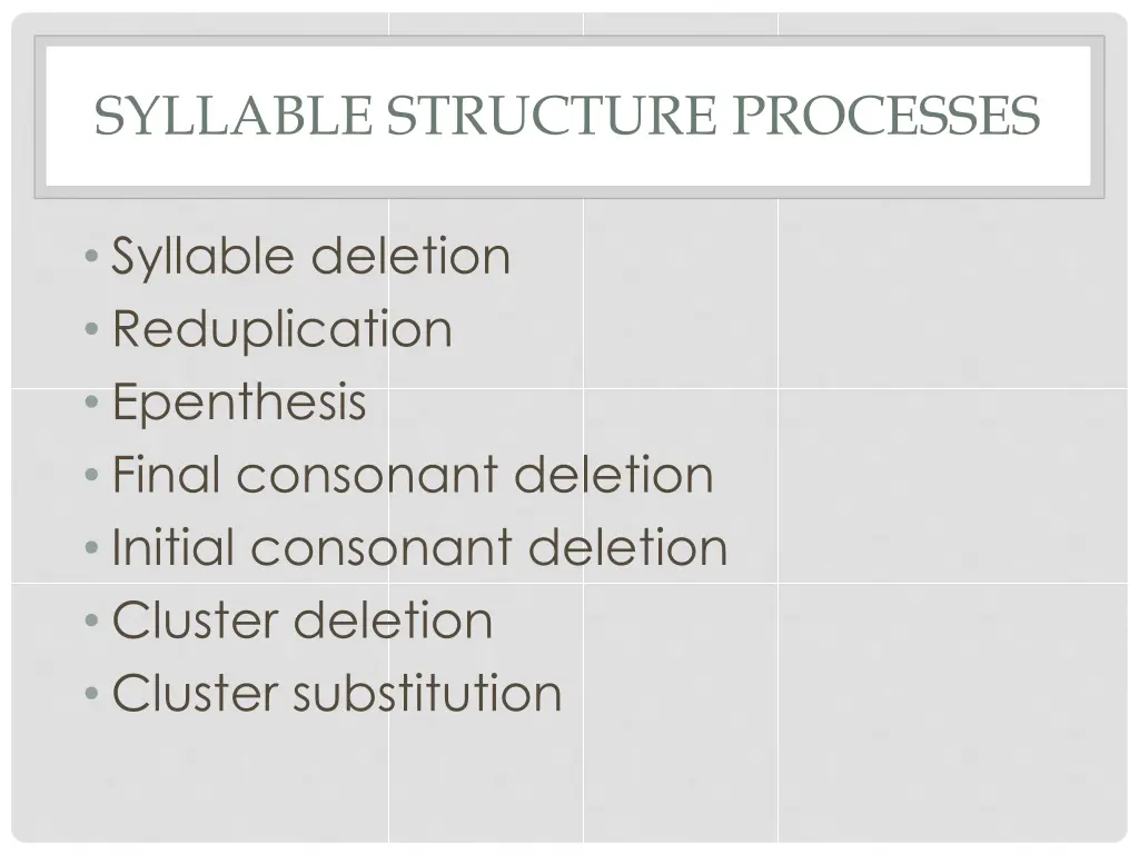 syllable structure processes