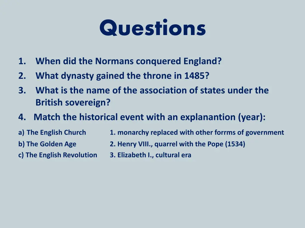 questions