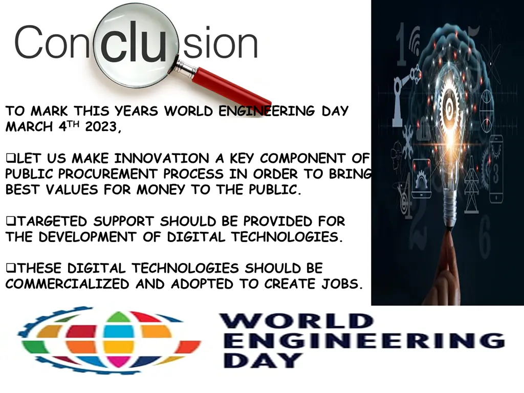 to mark this years world engineering day march