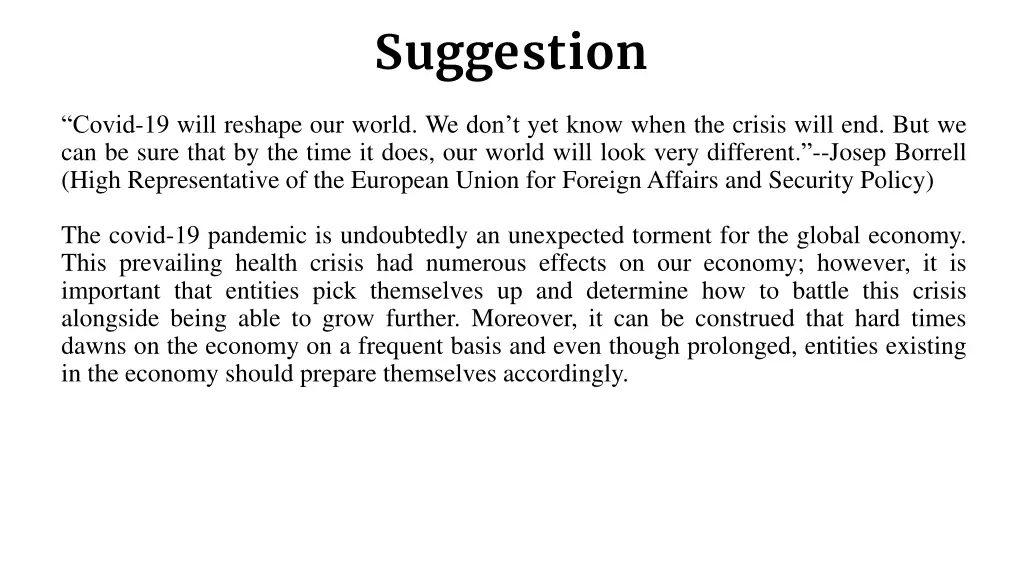 suggestion