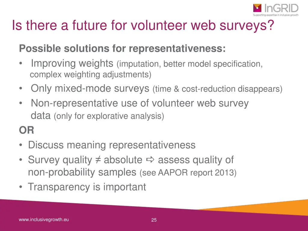 is there a future for volunteer web surveys