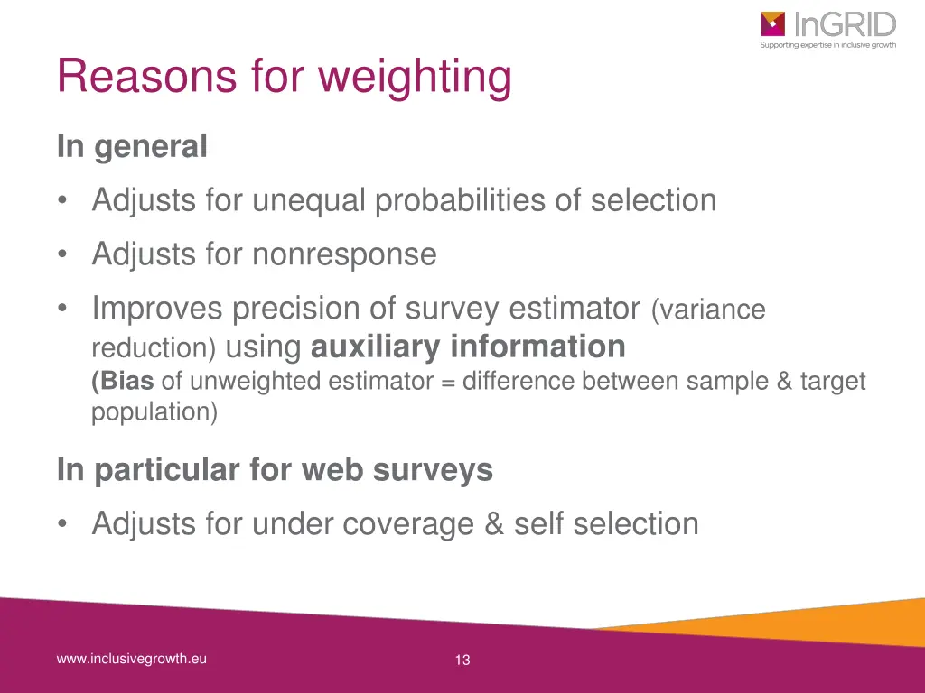 reasons for weighting