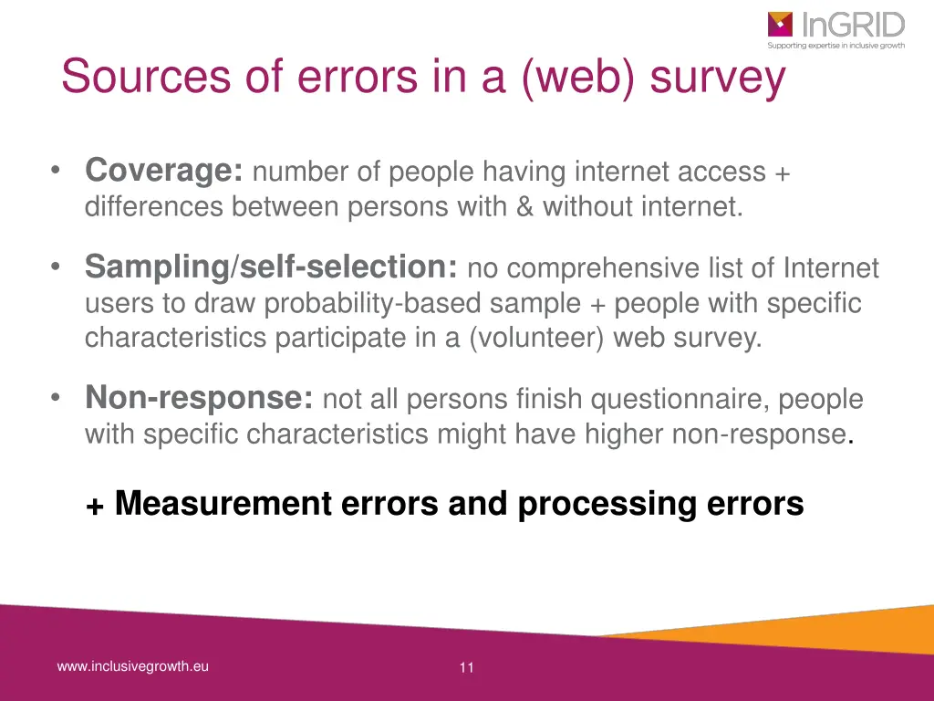 sources of errors in a web survey