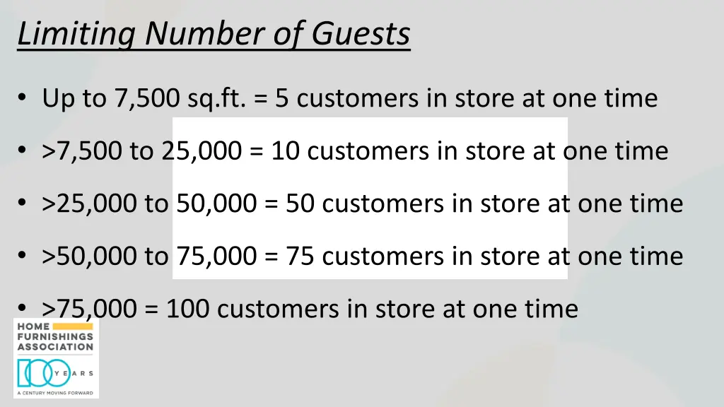 limiting number of guests