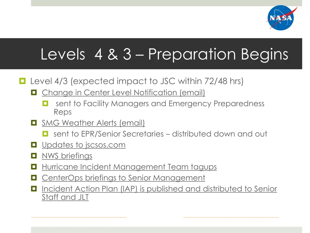 levels 4 3 preparation begins