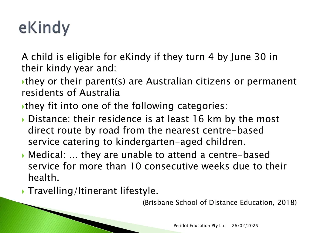 a child is eligible for ekindy if they turn
