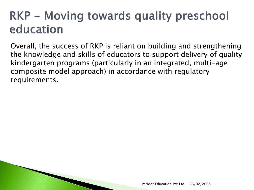 overall the success of rkp is reliant on building