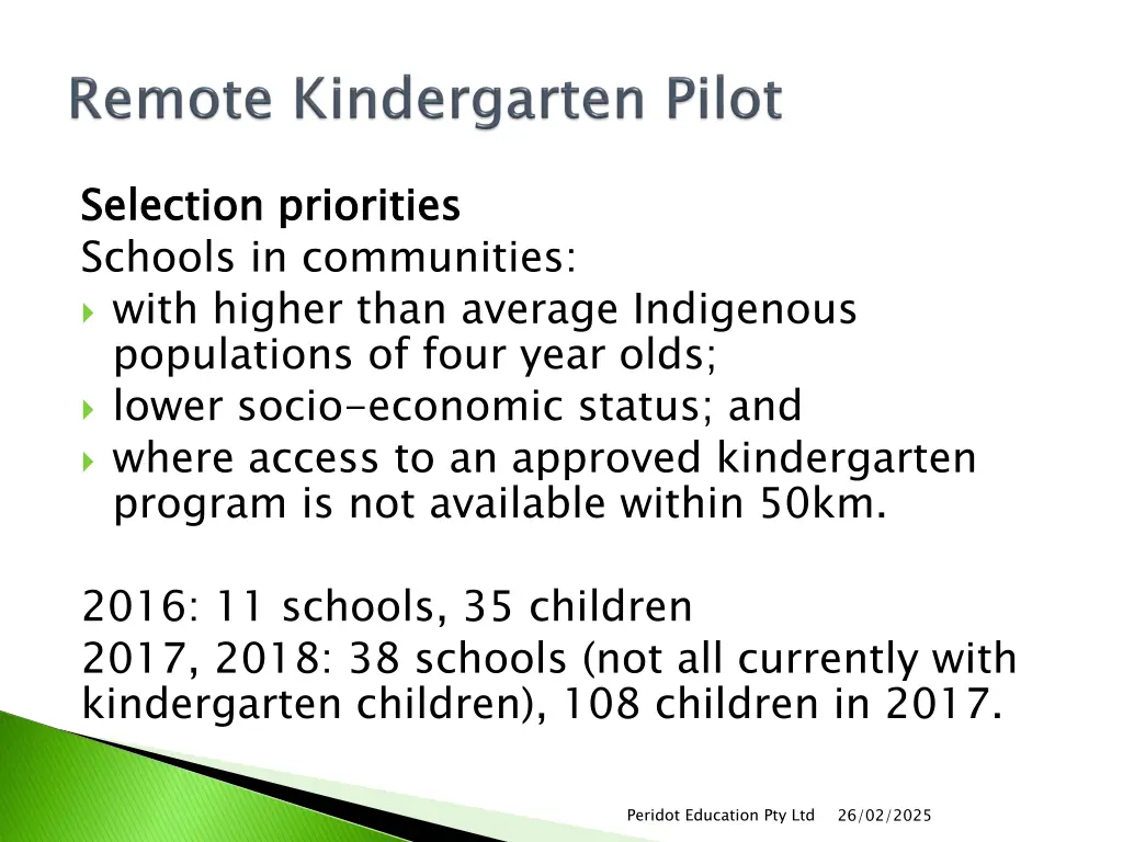 selection priorities schools in communities with