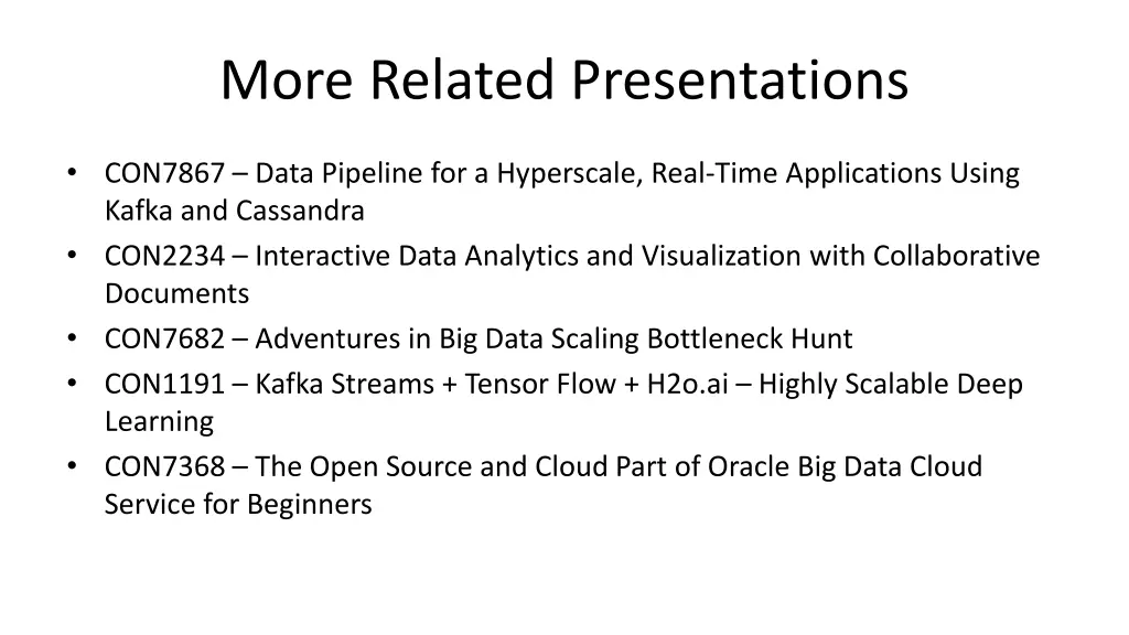 more related presentations