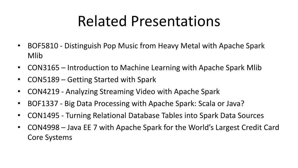 related presentations