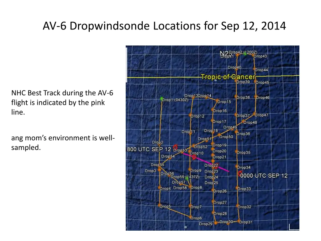 av 6 dropwindsonde locations for sep 12 2014