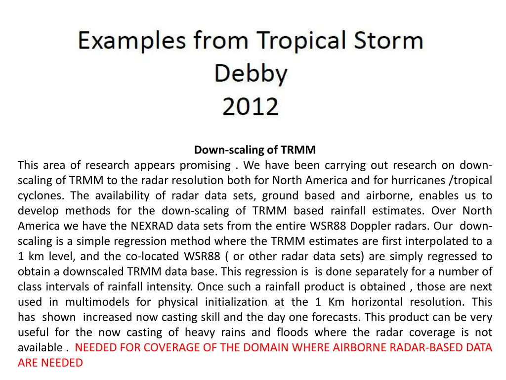 down scaling of trmm