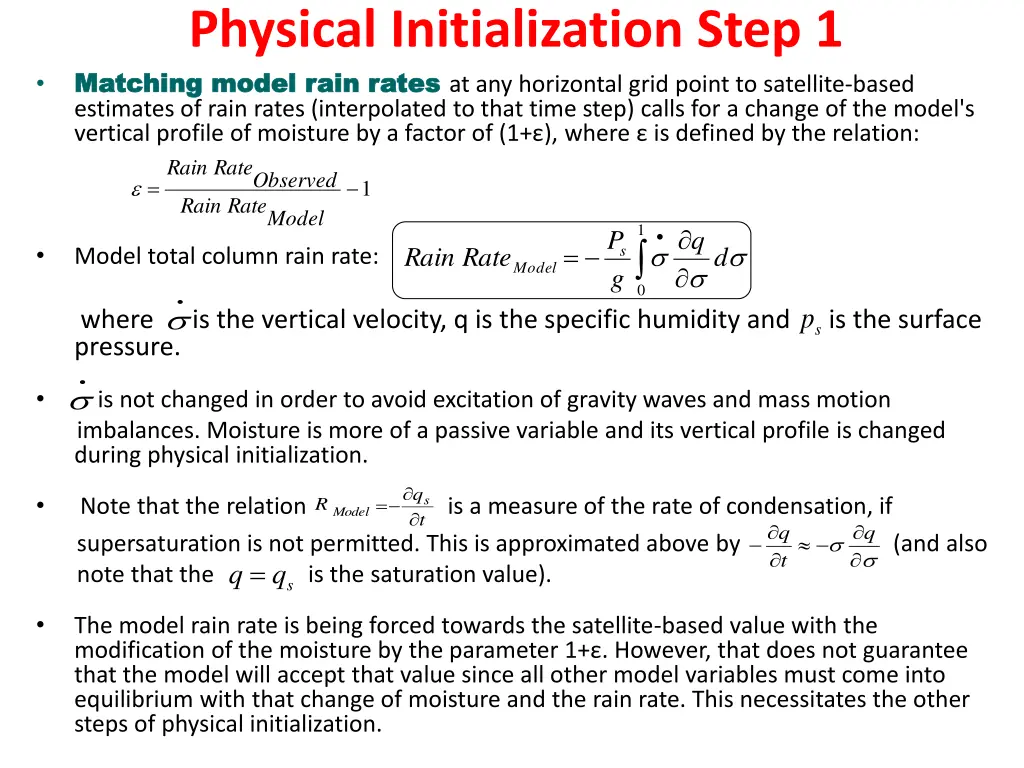 physical initialization step 1 matching model