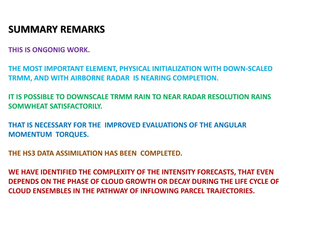 summary remarks