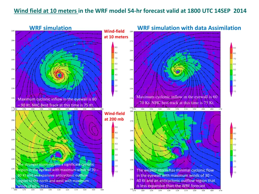wind field at 10 meters in the wrf model