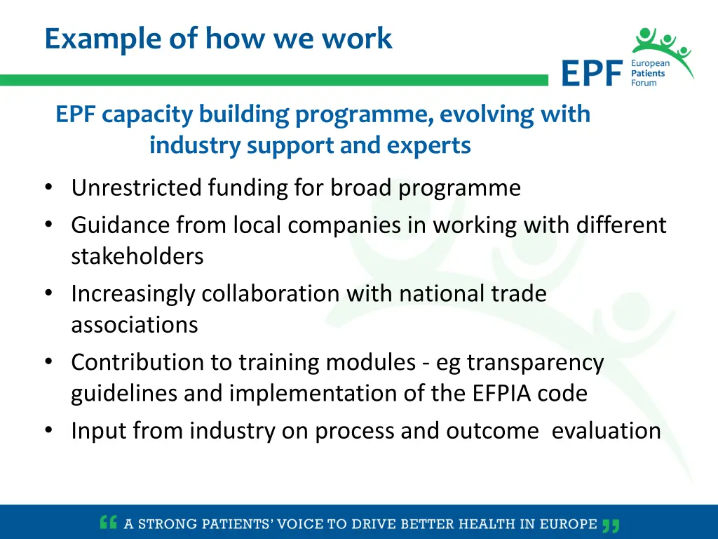 example of how we work
