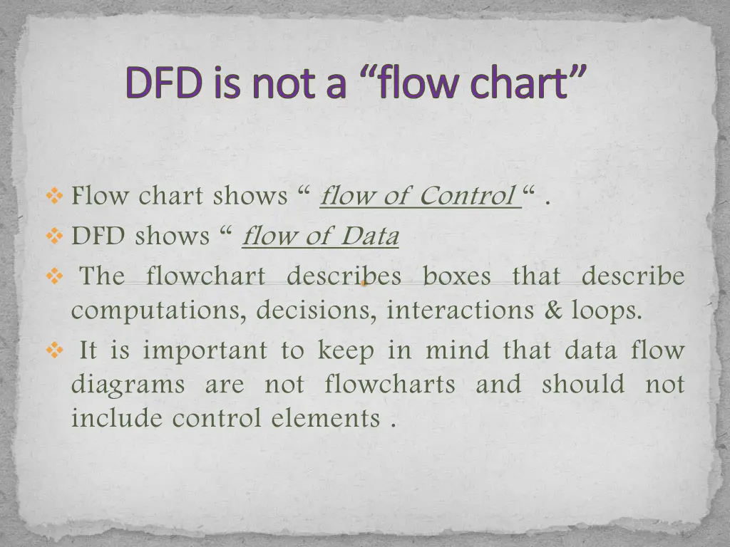 dfd is not a flow chart