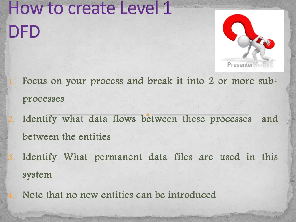 how to create level 1 dfd