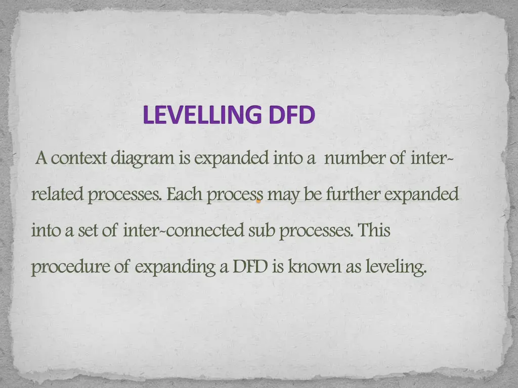 levelling dfd