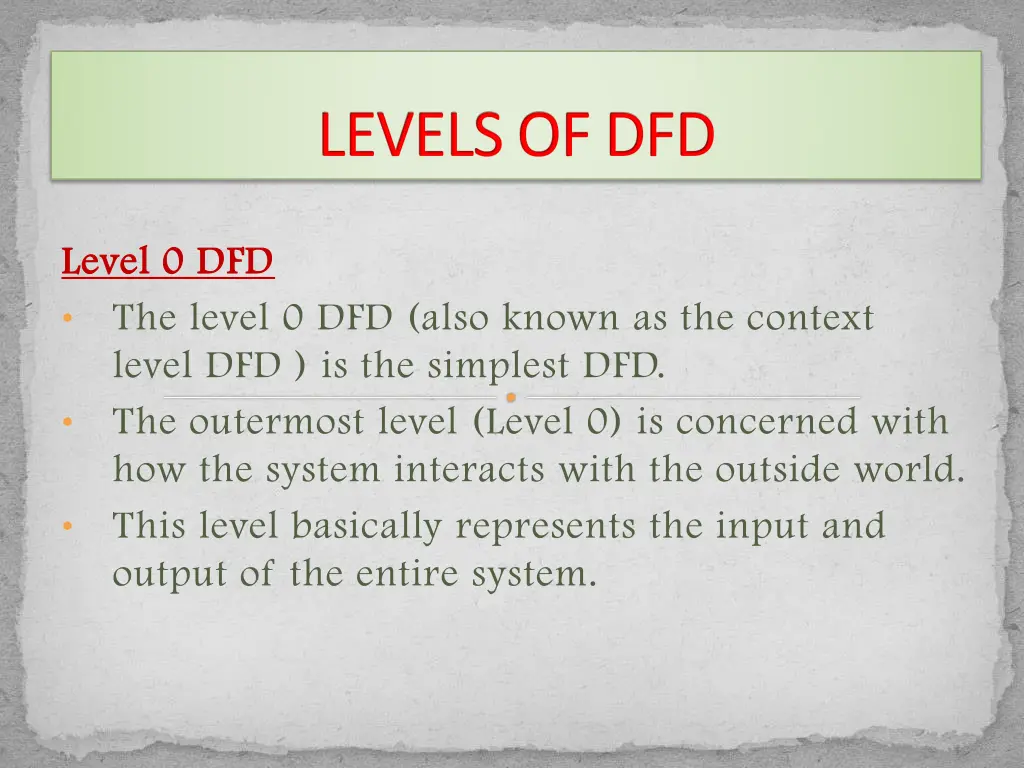 levels of dfd