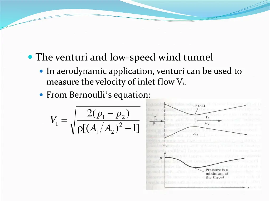 the venturi and low speed wind tunnel