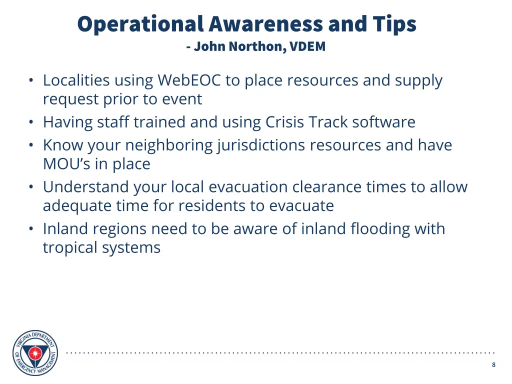 operational awareness and tips john northon vdem