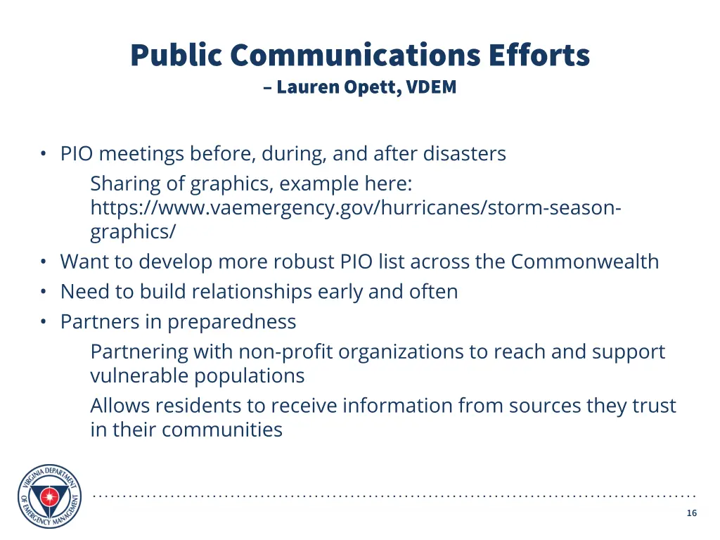 public communications efforts lauren opett vdem 1