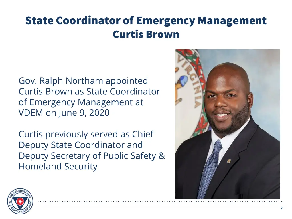 state coordinator of emergency management curtis