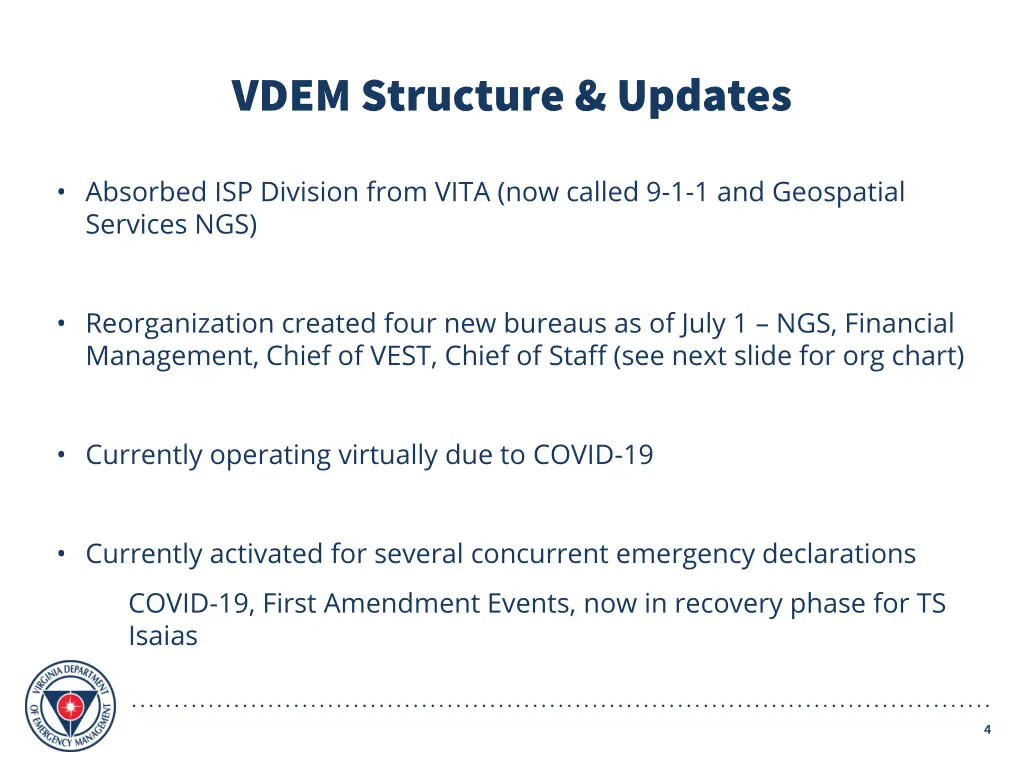 vdem structure updates