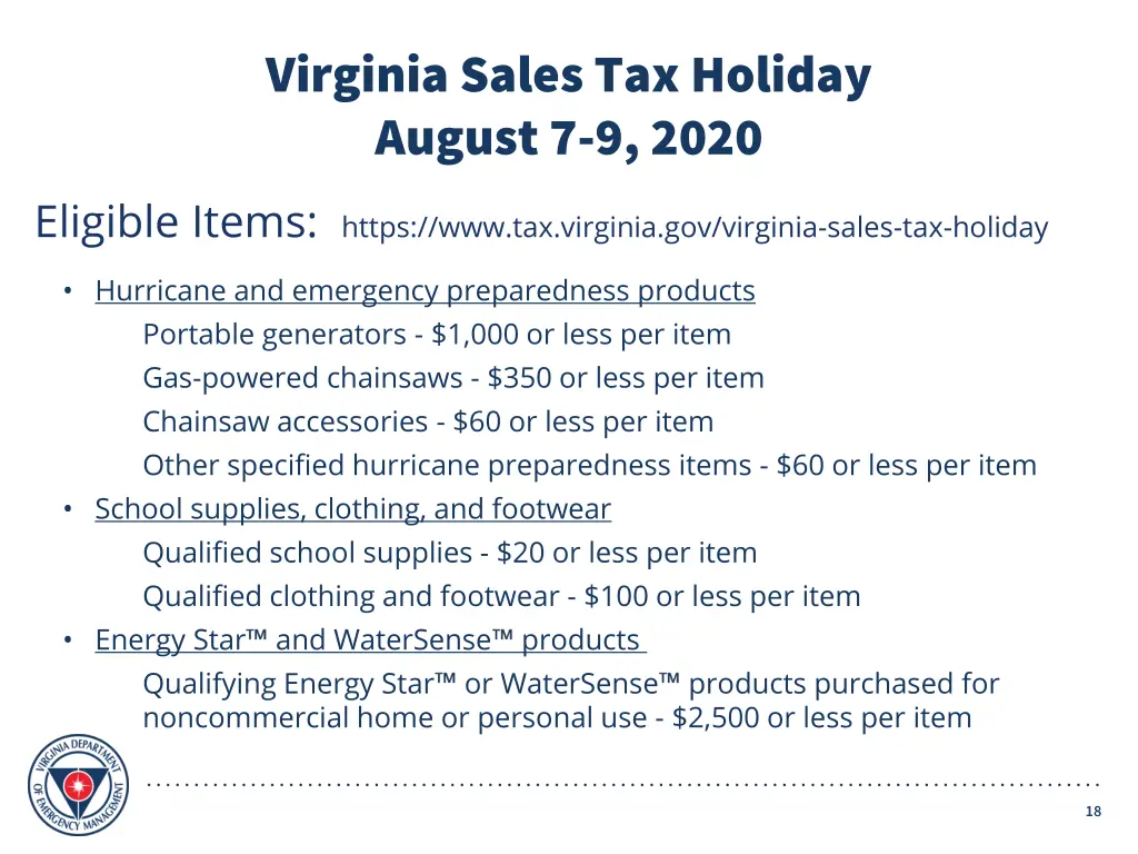 virginia sales tax holiday august 7 9 2020