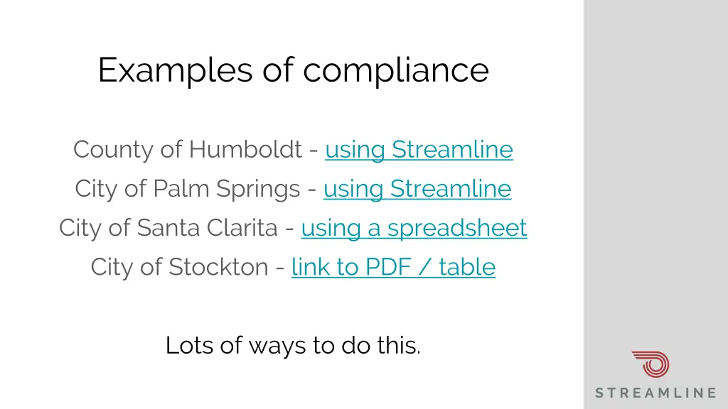 examples of compliance