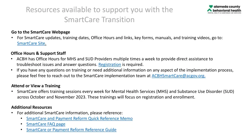 resources available to support you with